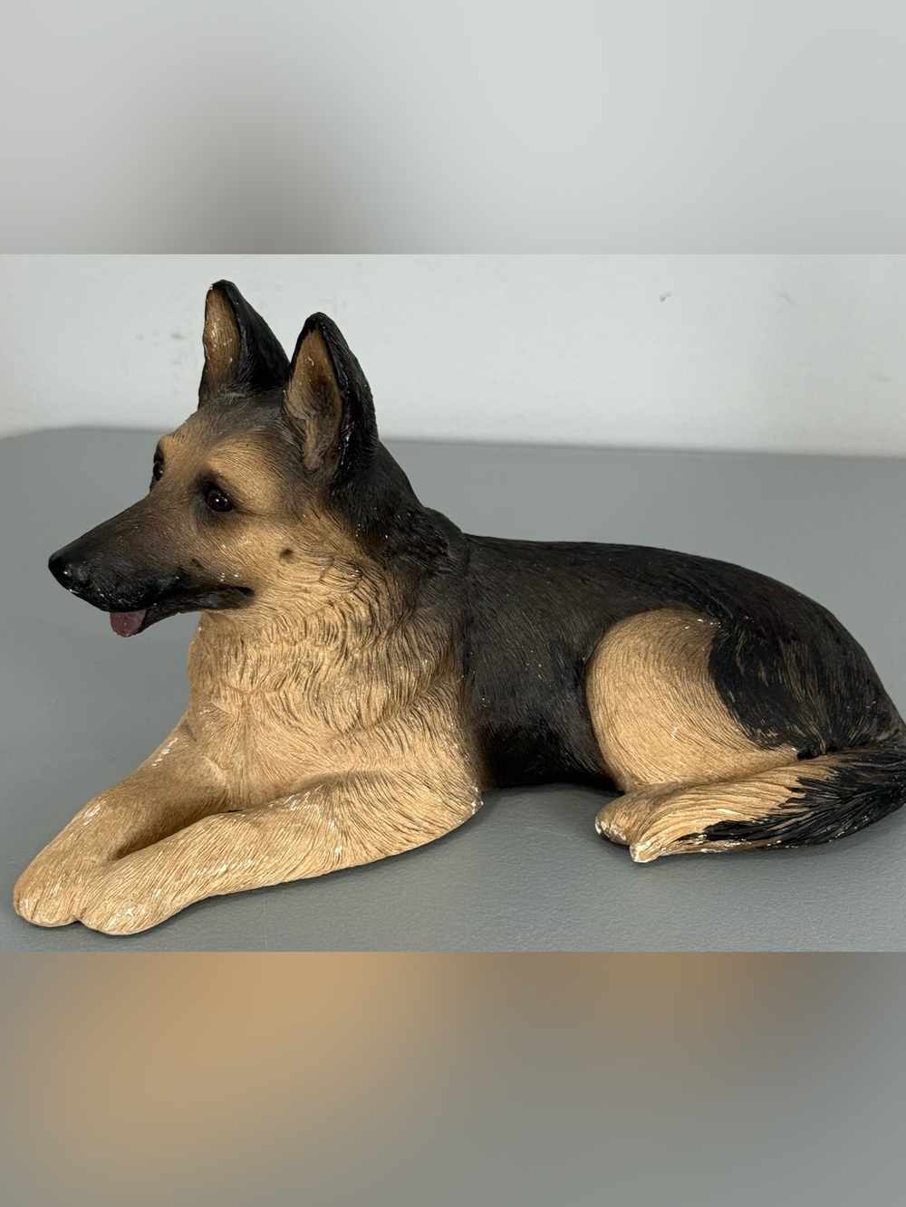 Sandcastle German Shepherd Sandicast Sculpture Handcasted & Hand painted Sandra